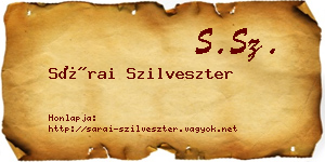 Sárai Szilveszter névjegykártya